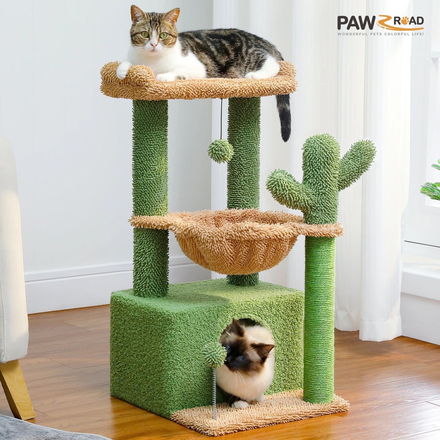 PAWZ Road 4-In-1 Cat Tree With Condo Sisal Scratching Post