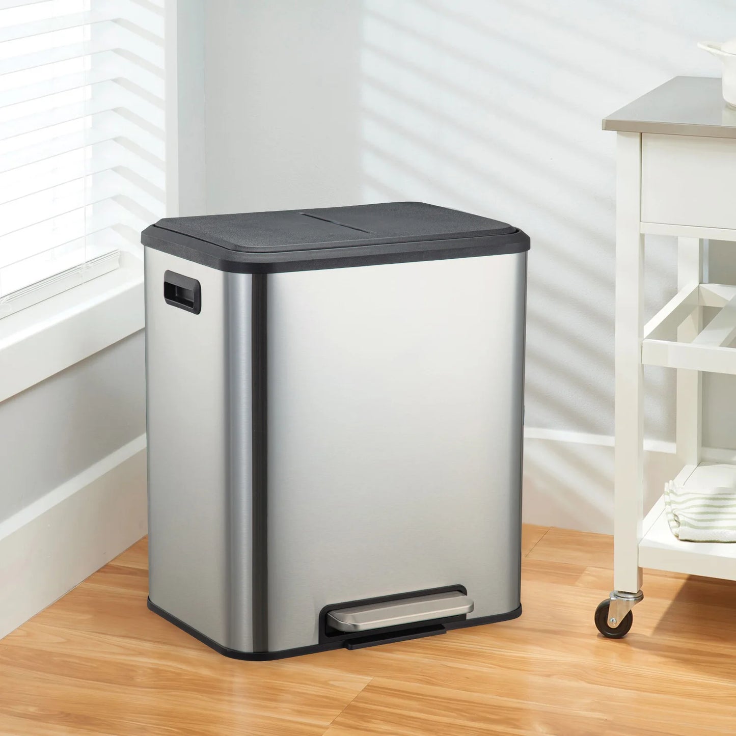 TWISTER.CK Dual Compartment Stainless Steel Kitchen Trash Can