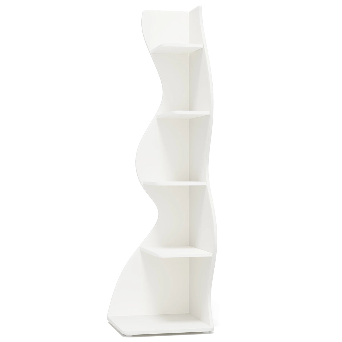 Tribesigns Modern Wooden Corner Bookshelf For Home Office Storage