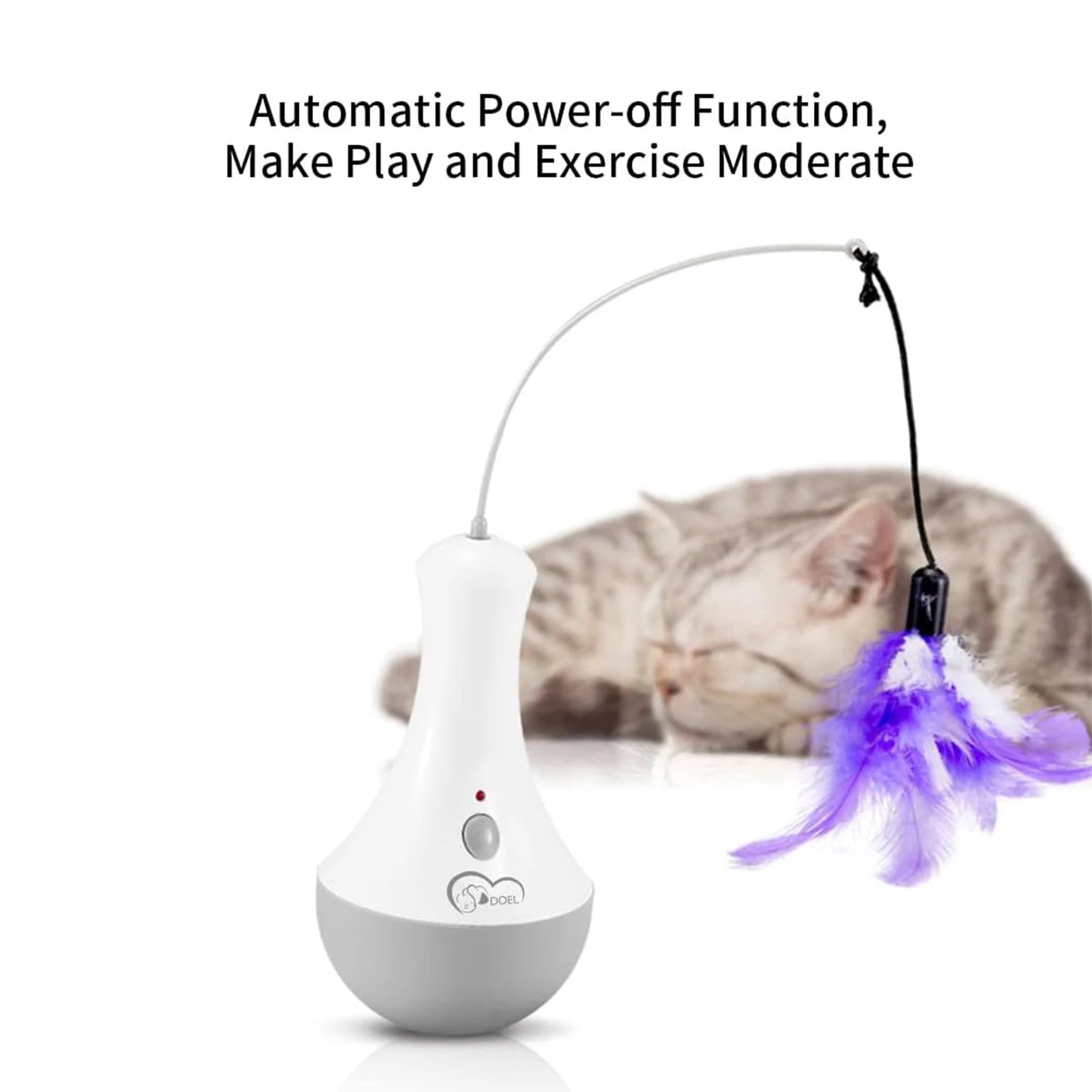 Cat Interactive Feather Toy 360 Degree Rotation For Indoor Play