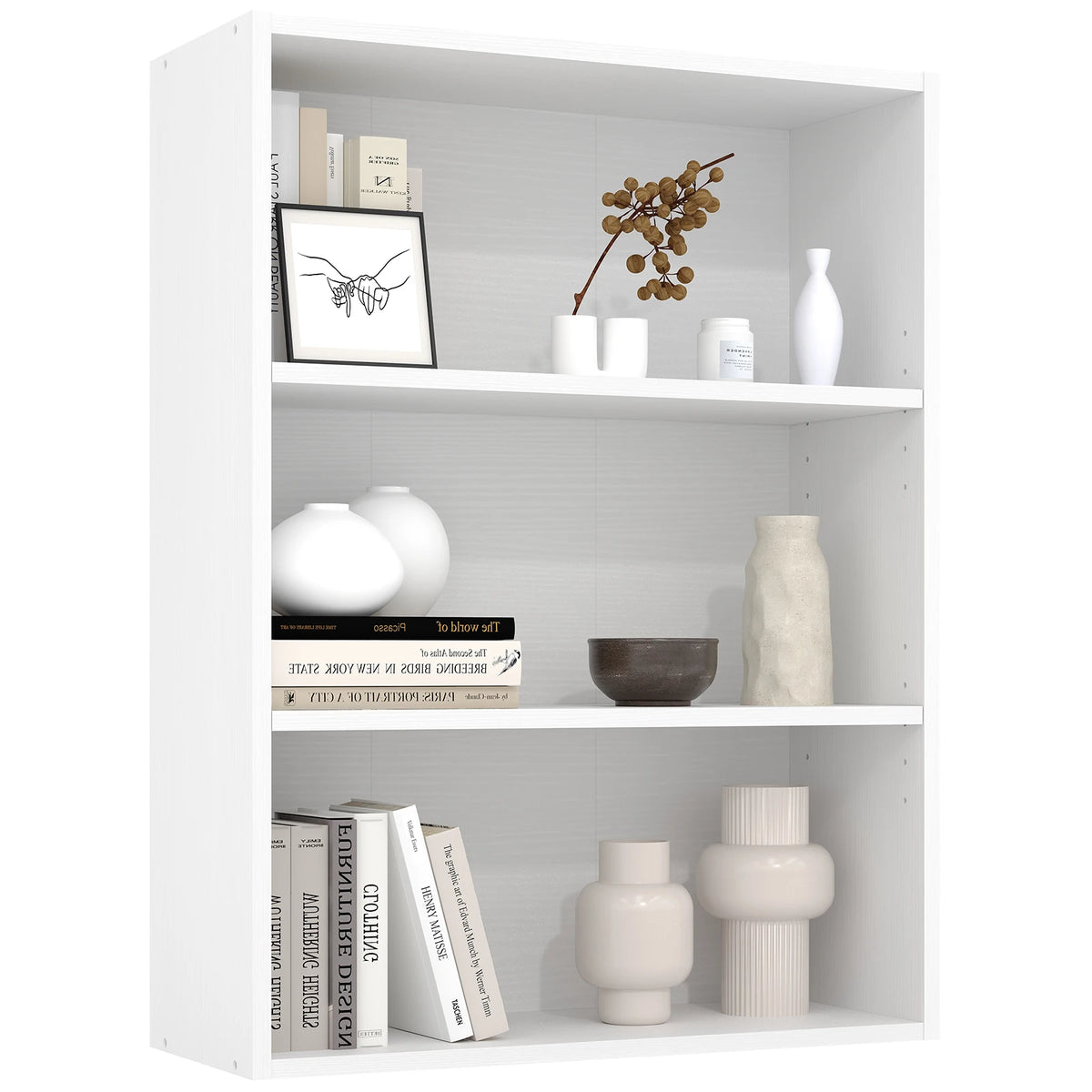 JHK Four Tier Wooden Bookcase For Home Office Storage