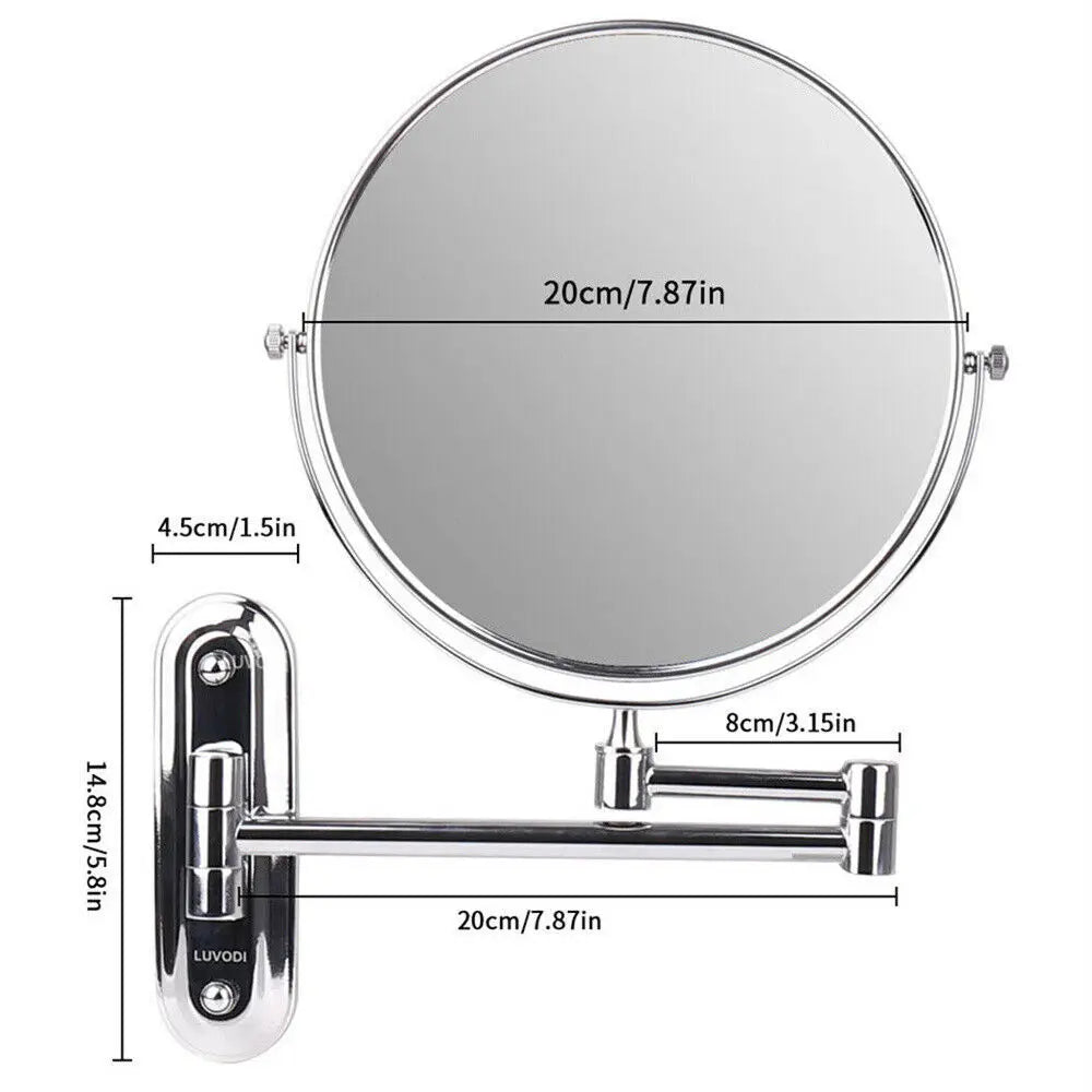 BORWART 10X Magnifying Wall Mounted Double Sided Vanity Mirror