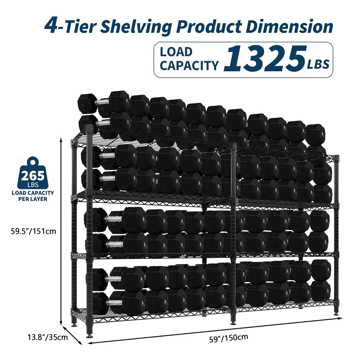 TWISTER Heavy Duty Metal Storage Shelves For Kitchen Organization