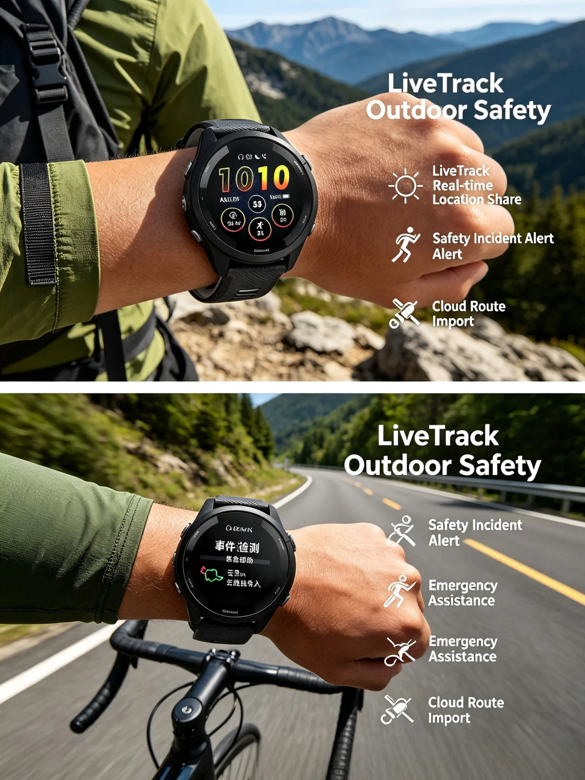 Garmin Forerunner 265 Multiband GPS Smartwatch Outdoor Sports Training