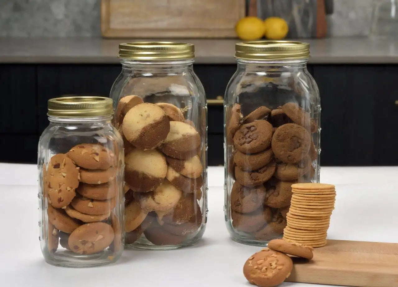 Wide Mouth Mason Jars With Lids And Rings Six Pack