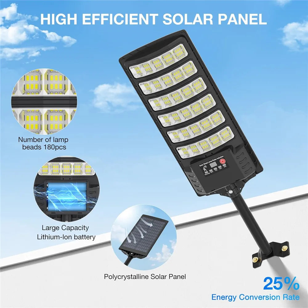 Solar Street Light Outdoor Dusk to Dawn With Remote Control