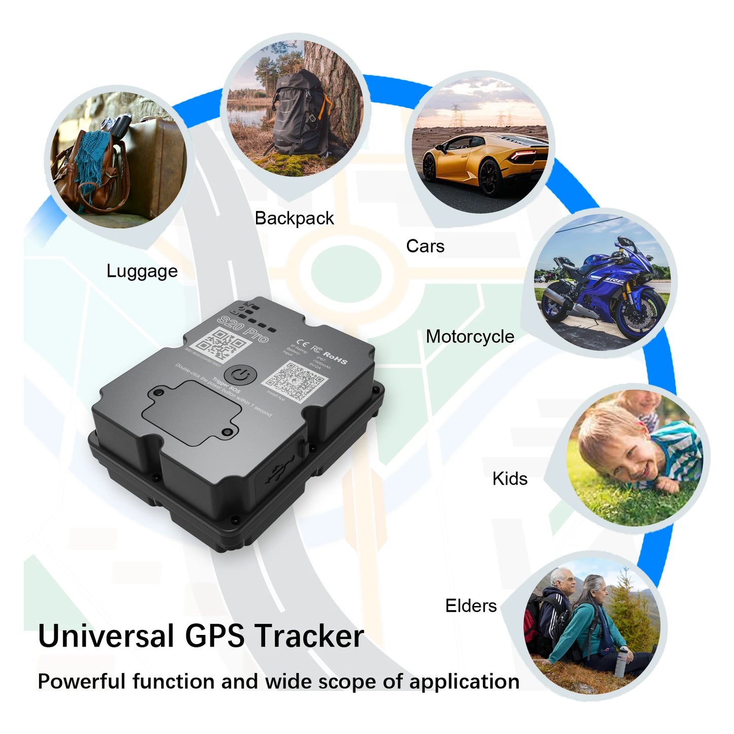 Wanwaytech 4G GPS Tracker For Car And Motorcycle Real Time Anti Theft Tracking