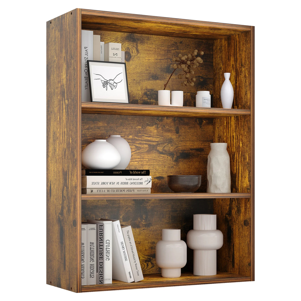 JHK Wooden Open Bookcase For Living Room And Office