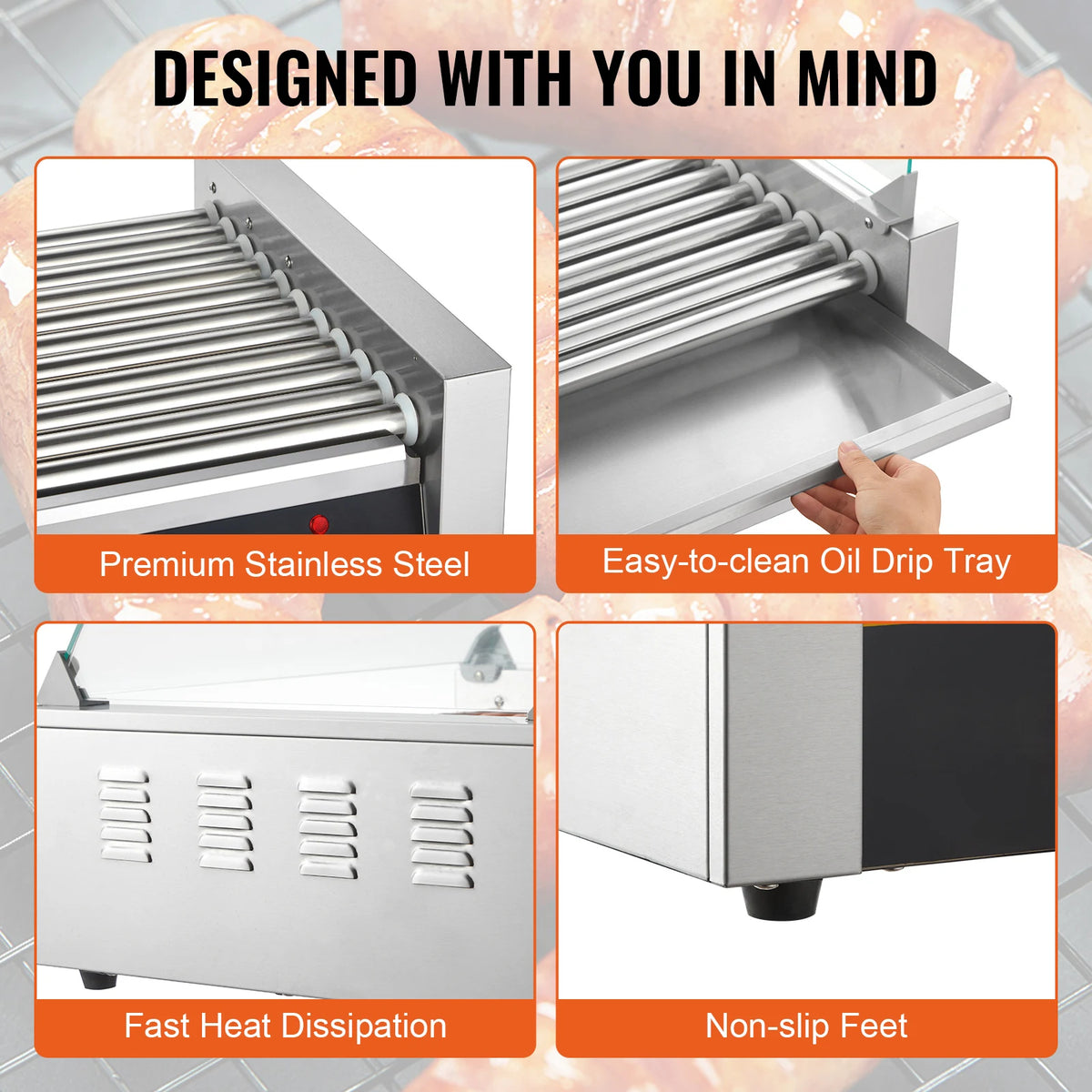 Succebuy Commercial Electric Hot Dog Roller Barbecue Machine