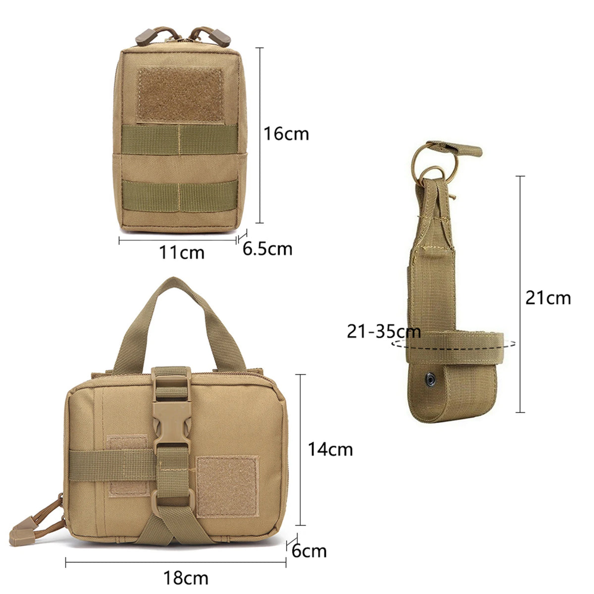 Tactical Nylon Dog Harness Collar With Molle Pouches For Large Pets