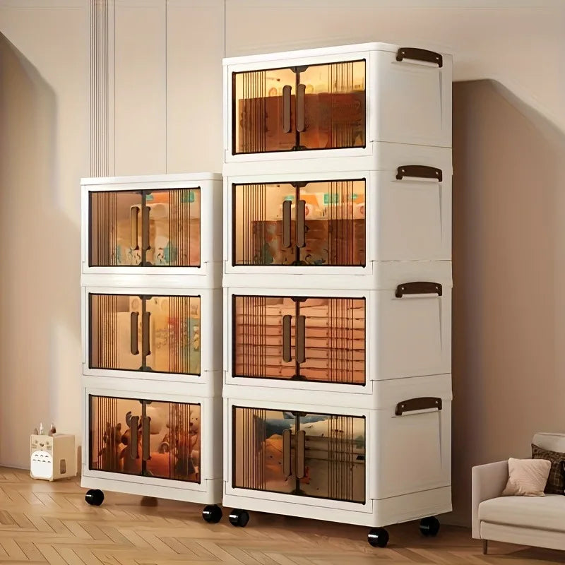 4 To 5 Tier Heavy Duty Plastic Folding Storage Cabinet