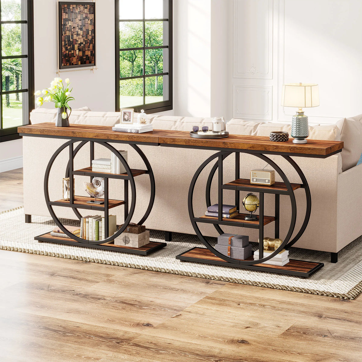 Tribesigns Four Tier Industrial Metal Entryway Console Table