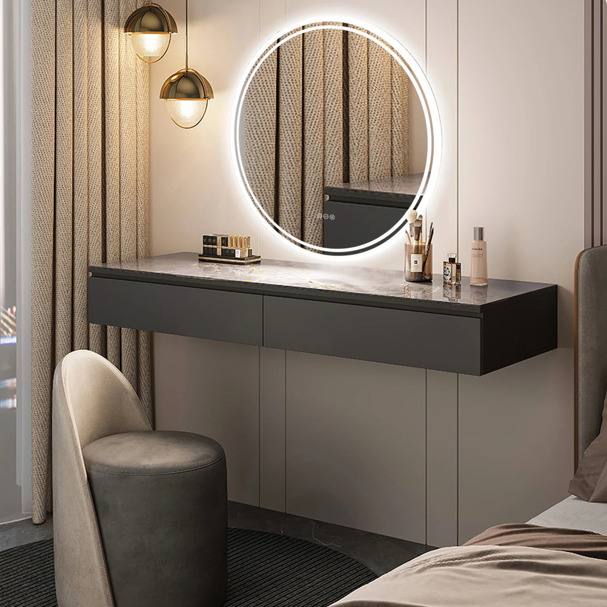 Luvodi Led Bathroom Mirror With Touch Screen And Anti Fog