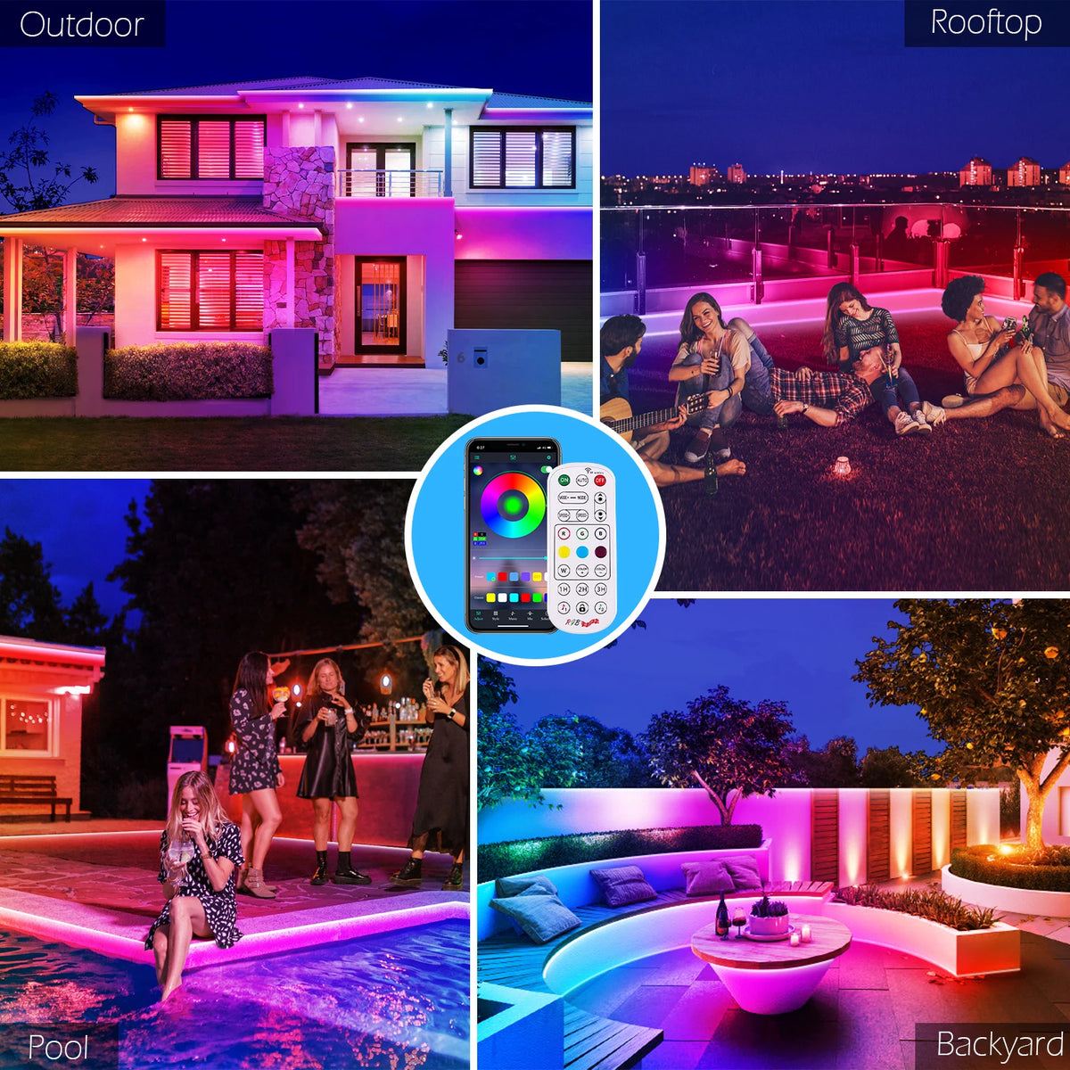 Ailbton Waterproof RGB LED Strip Lights With App Control