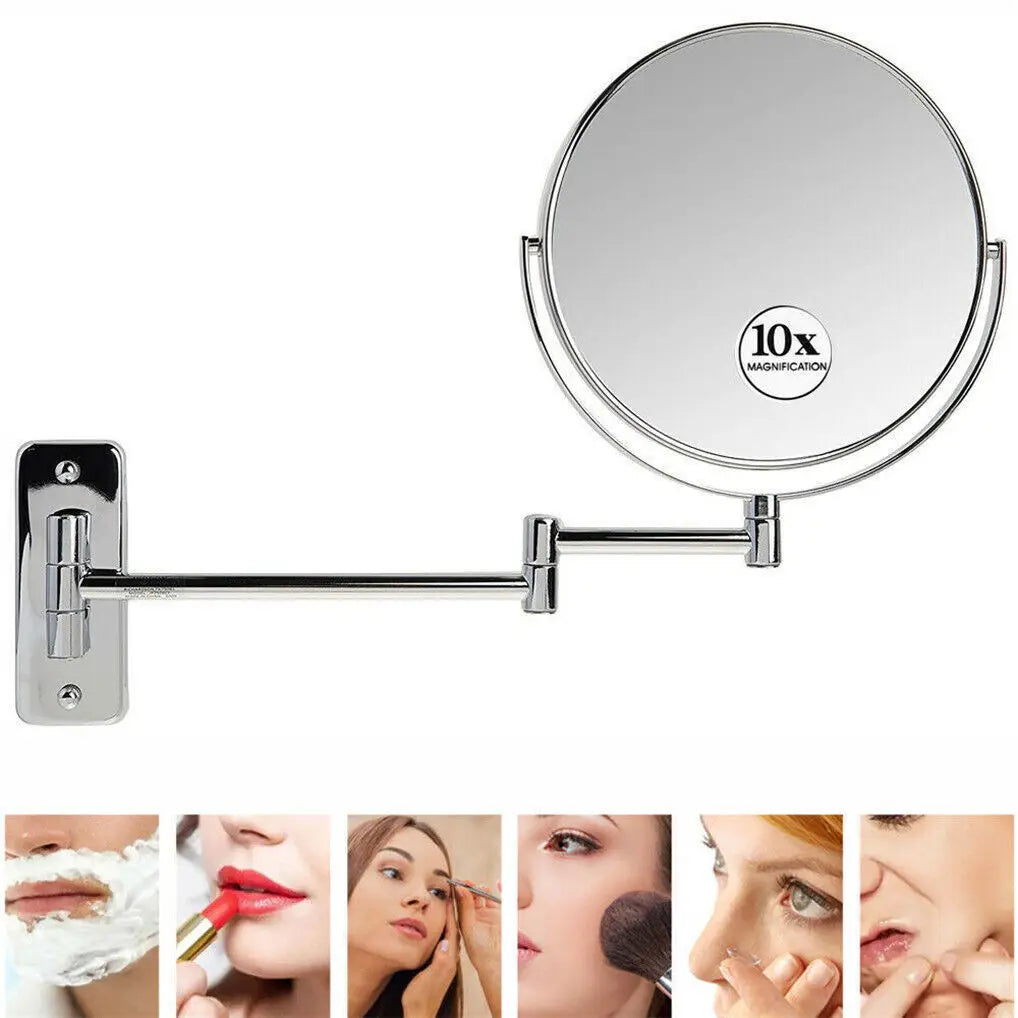 BORWART 10X Magnifying Wall Mounted Double Sided Vanity Mirror