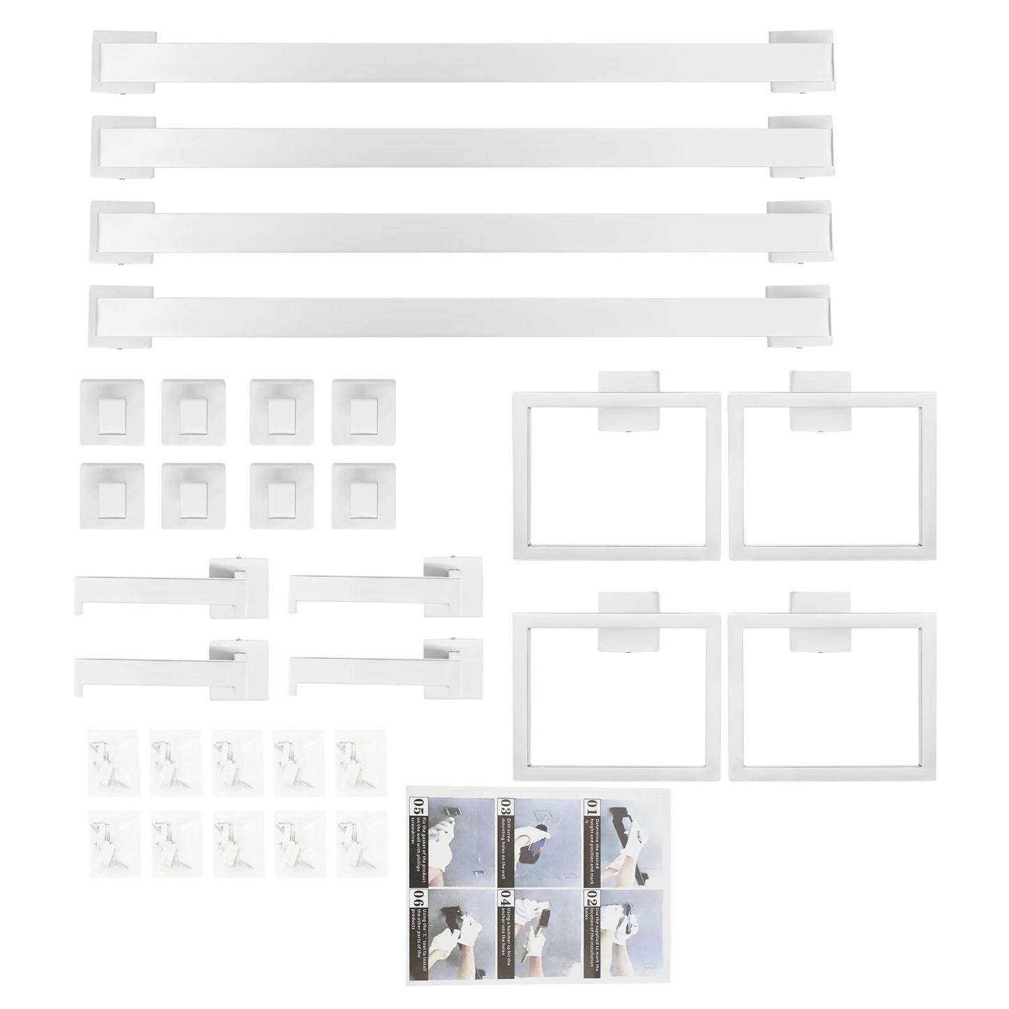 20 Piece Stainless Steel Bathroom Hardware Set Wall Mount