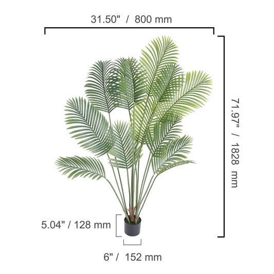 Artificial Palm Tree Faux Plant With Anti Tip Support Base