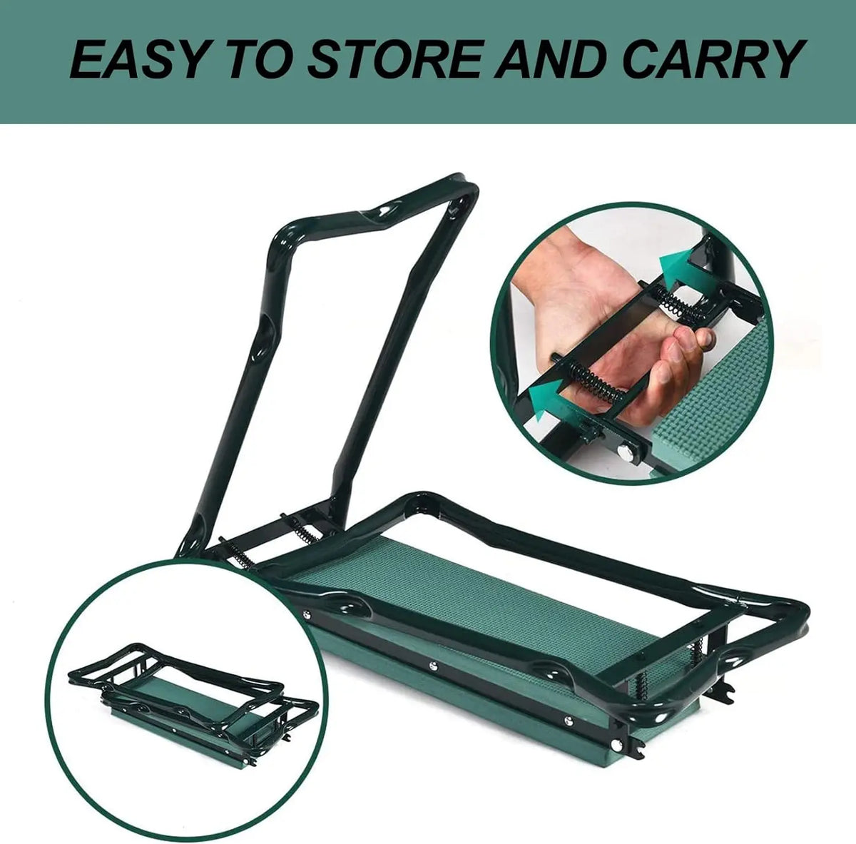 Upgraded Folding Metal Garden Kneeler and Seat with Foam