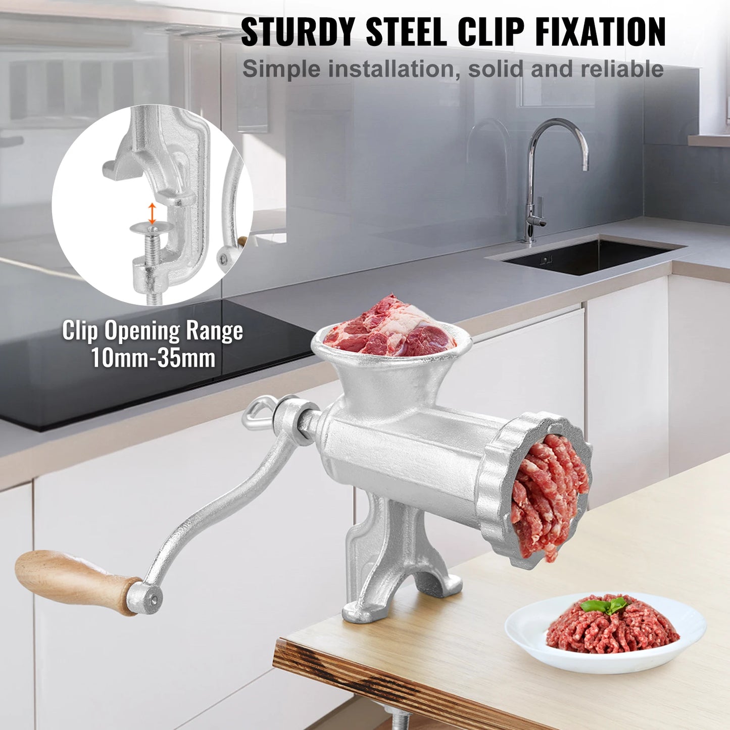 Succebuy Manual Meat Grinder Heavy Duty Cast Iron Table Clamp Mincer