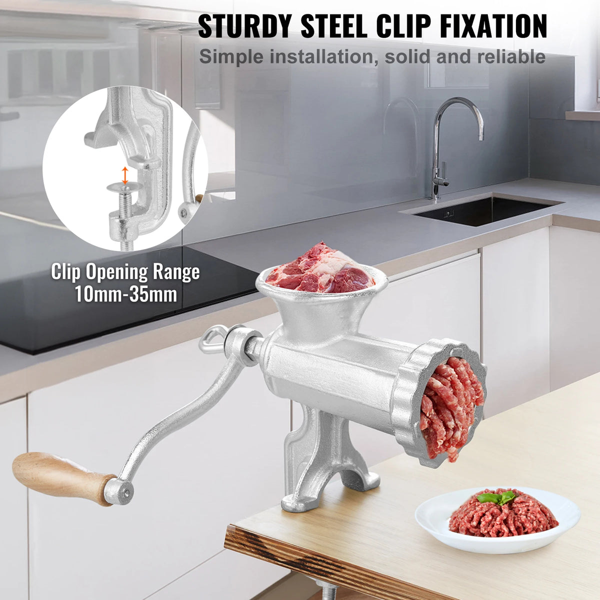 SucceBuy Heavy Duty Manual Cast Iron Table Clamp Meat Grinder