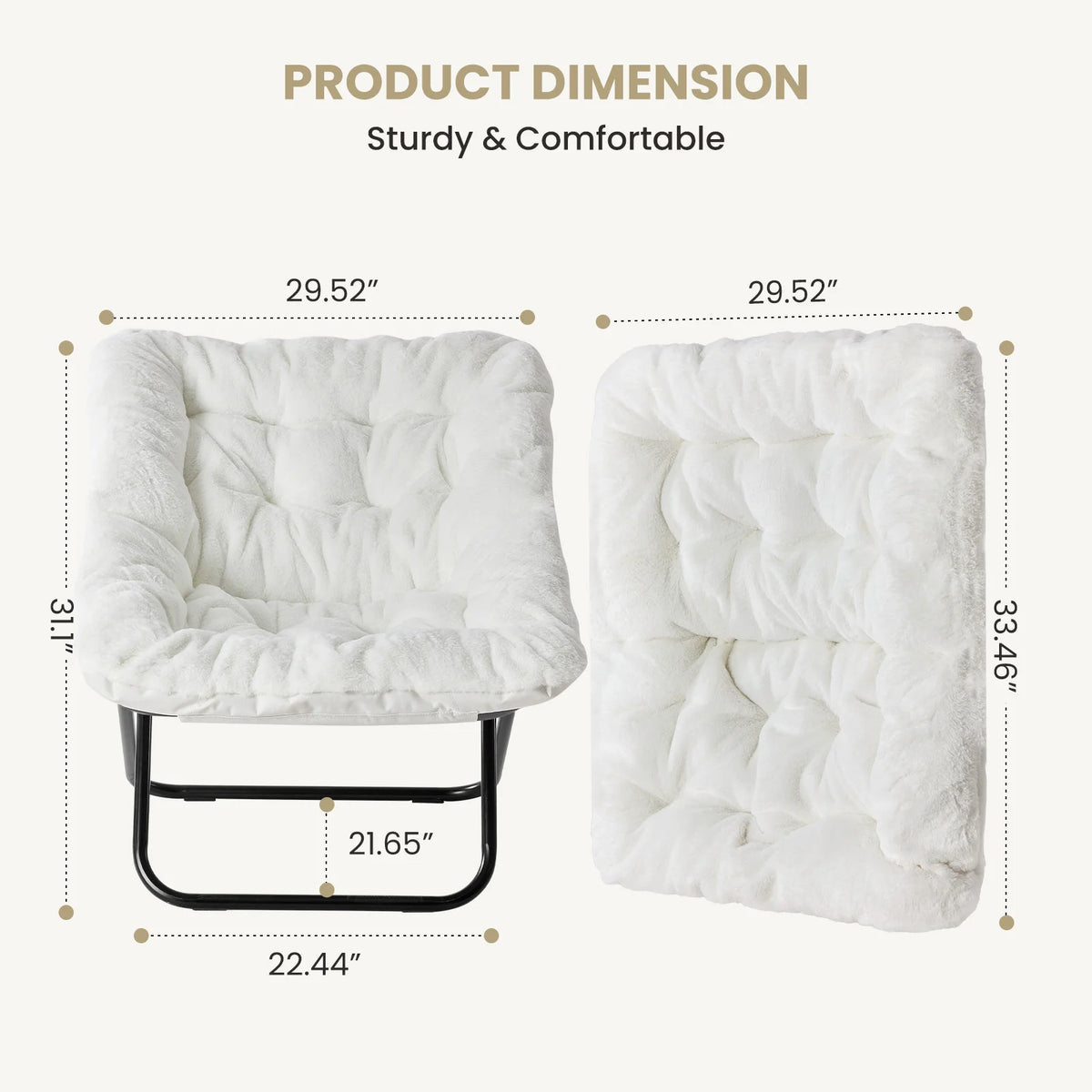 JHK Contemporary Faux Fur Swivel Padded Lounge Chair