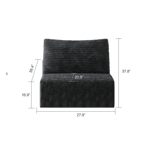 YQXH Cloud Style Sectional Sofa With Corduroy Memory Foam Cushions