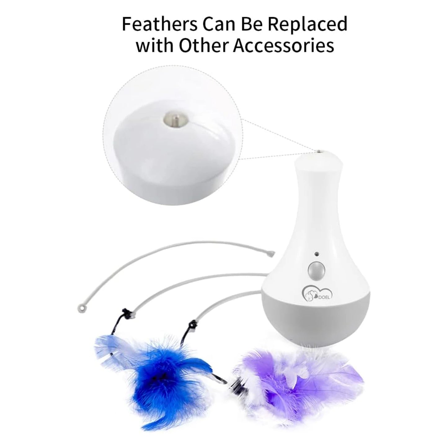 Cat Interactive Feather Toy 360 Degree Rotation For Indoor Play